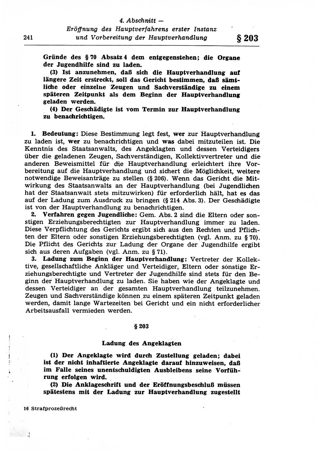 Strafprozeßrecht der DDR (Deutsche Demokratische Republik), Lehrkommentar zur Strafprozeßordnung (StPO) 1968, Seite 241 (Strafprozeßr. DDR Lehrkomm. StPO 19688, S. 241)