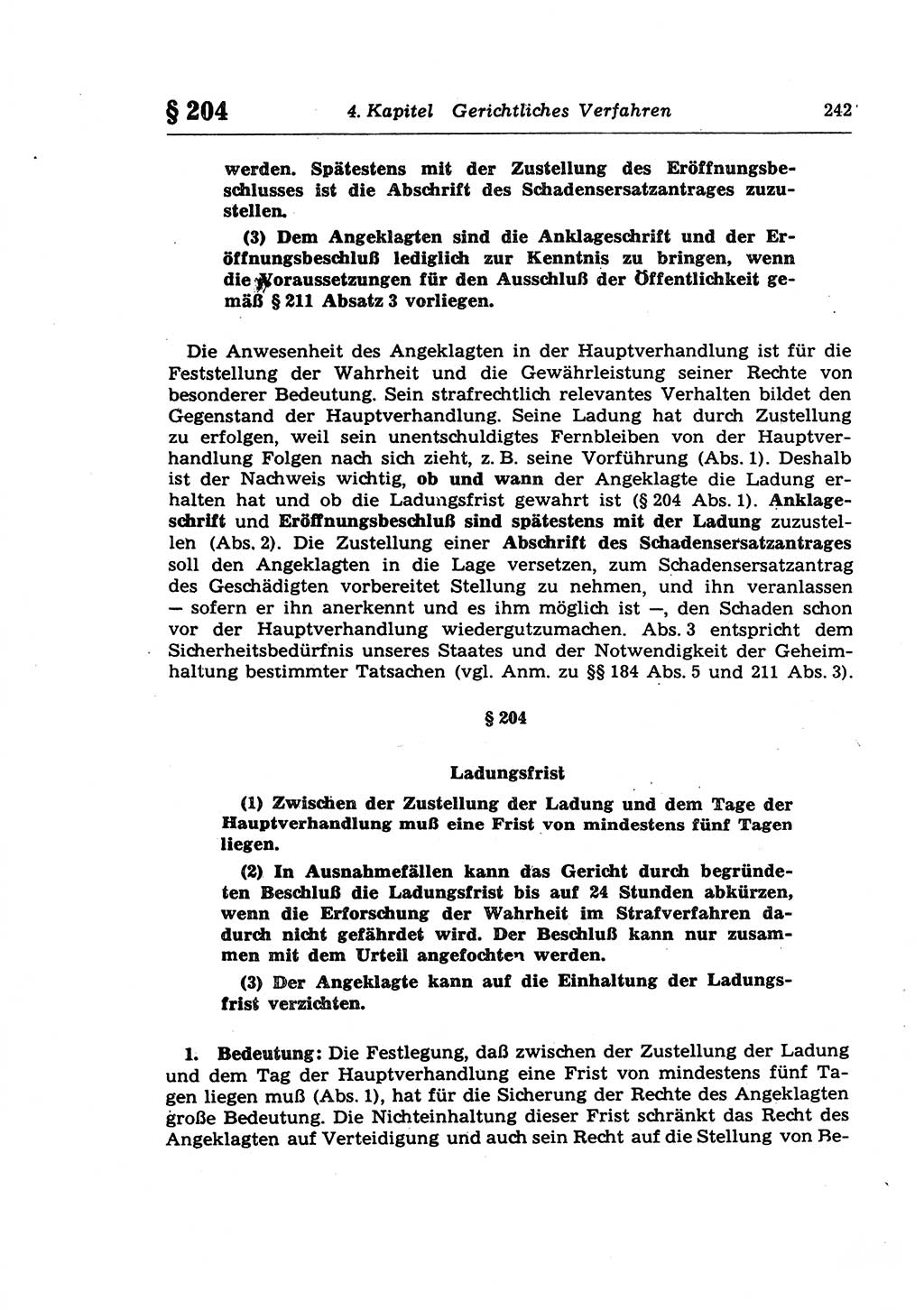 Strafprozeßrecht der DDR (Deutsche Demokratische Republik), Lehrkommentar zur Strafprozeßordnung (StPO) 1968, Seite 242 (Strafprozeßr. DDR Lehrkomm. StPO 19688, S. 242)