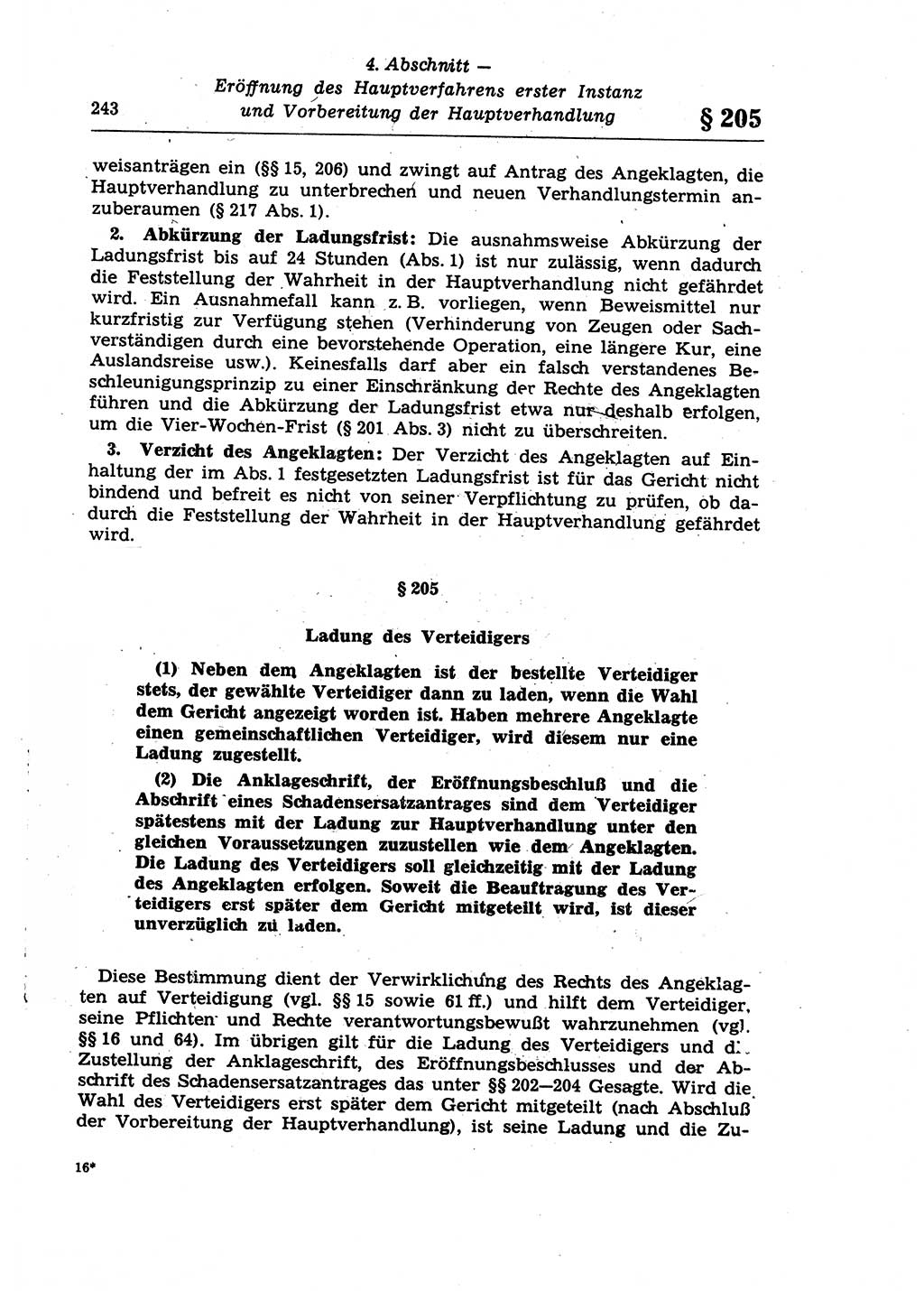 Strafprozeßrecht der DDR (Deutsche Demokratische Republik), Lehrkommentar zur Strafprozeßordnung (StPO) 1968, Seite 243 (Strafprozeßr. DDR Lehrkomm. StPO 19688, S. 243)