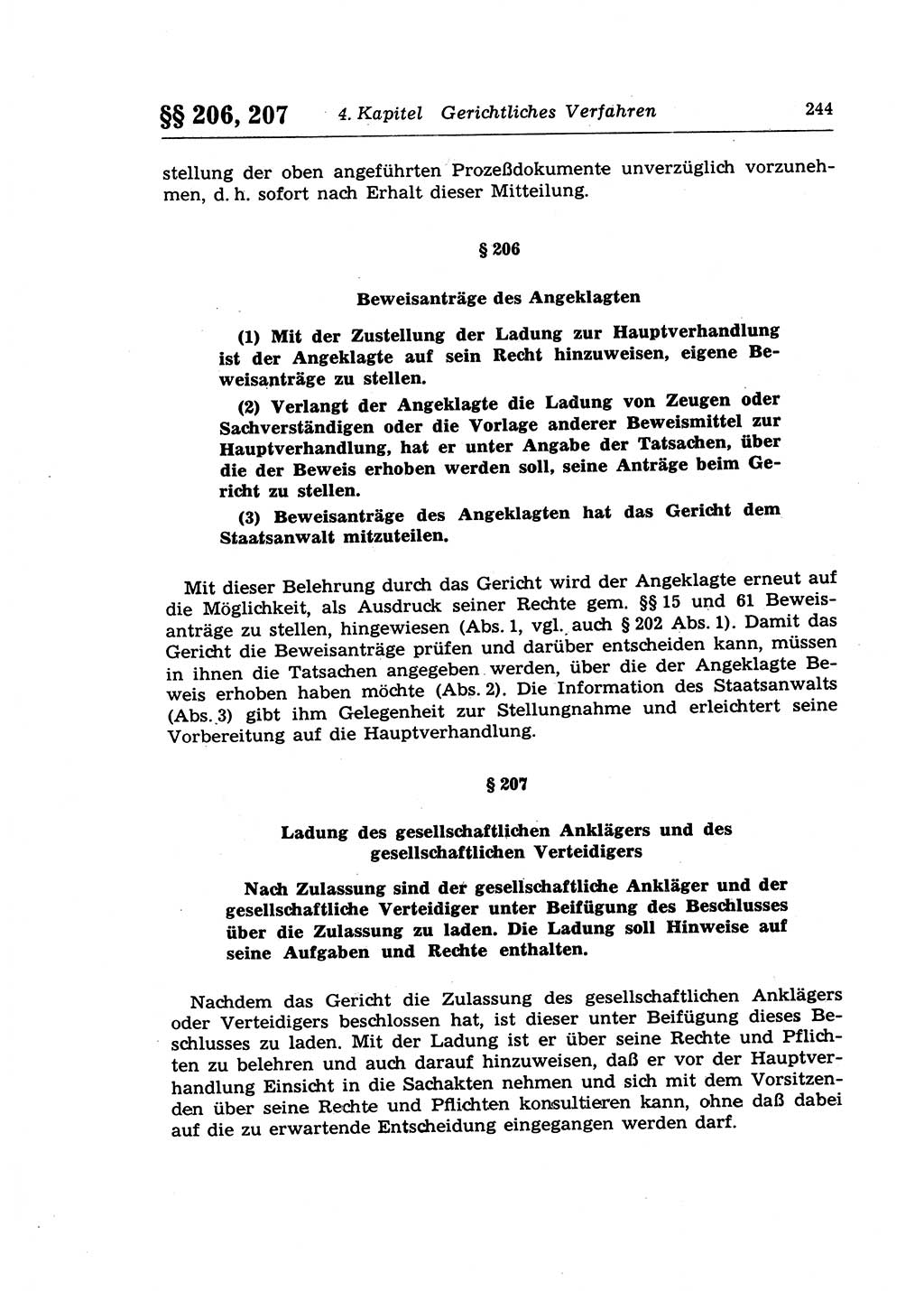 Strafprozeßrecht der DDR (Deutsche Demokratische Republik), Lehrkommentar zur Strafprozeßordnung (StPO) 1968, Seite 244 (Strafprozeßr. DDR Lehrkomm. StPO 19688, S. 244)