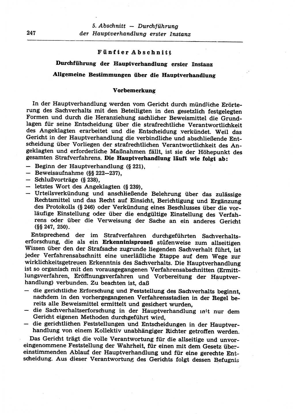 Strafprozeßrecht der DDR (Deutsche Demokratische Republik), Lehrkommentar zur Strafprozeßordnung (StPO) 1968, Seite 247 (Strafprozeßr. DDR Lehrkomm. StPO 19688, S. 247)