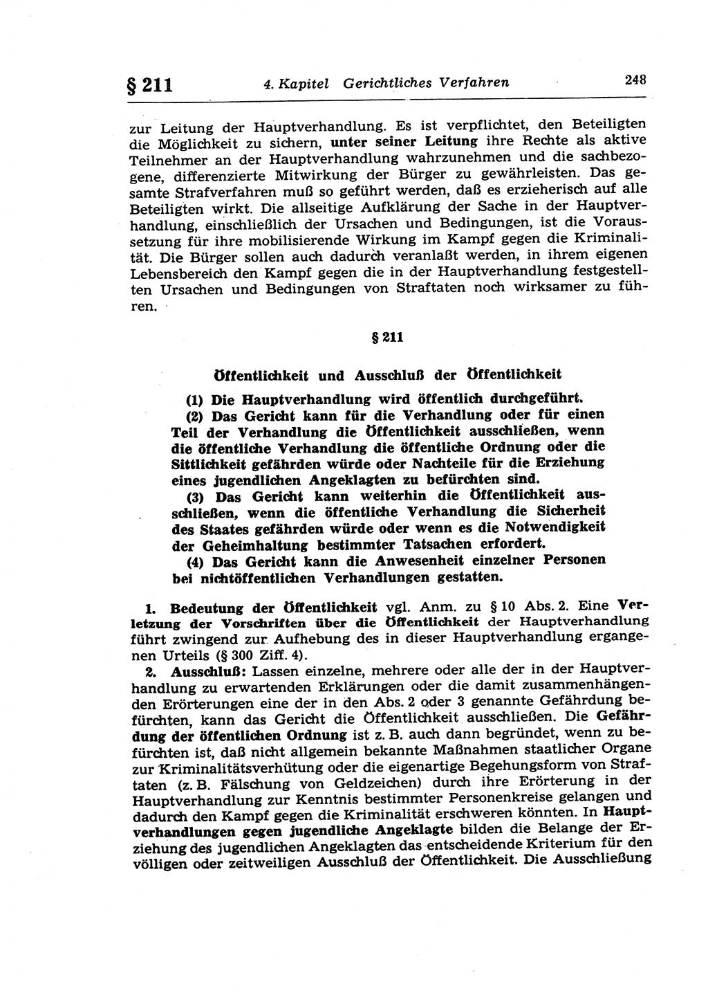 Strafprozeßrecht der DDR (Deutsche Demokratische Republik), Lehrkommentar zur Strafprozeßordnung (StPO) 1968, Seite 248 (Strafprozeßr. DDR Lehrkomm. StPO 19688, S. 248)