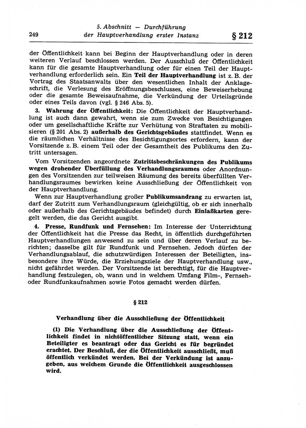 Strafprozeßrecht der DDR (Deutsche Demokratische Republik), Lehrkommentar zur Strafprozeßordnung (StPO) 1968, Seite 249 (Strafprozeßr. DDR Lehrkomm. StPO 19688, S. 249)