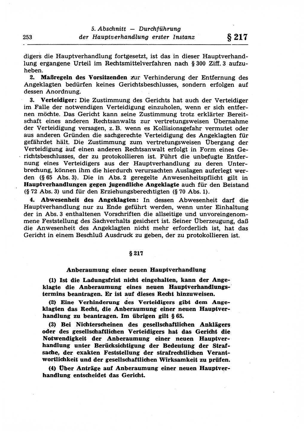 Strafprozeßrecht der DDR (Deutsche Demokratische Republik), Lehrkommentar zur Strafprozeßordnung (StPO) 1968, Seite 253 (Strafprozeßr. DDR Lehrkomm. StPO 19688, S. 253)