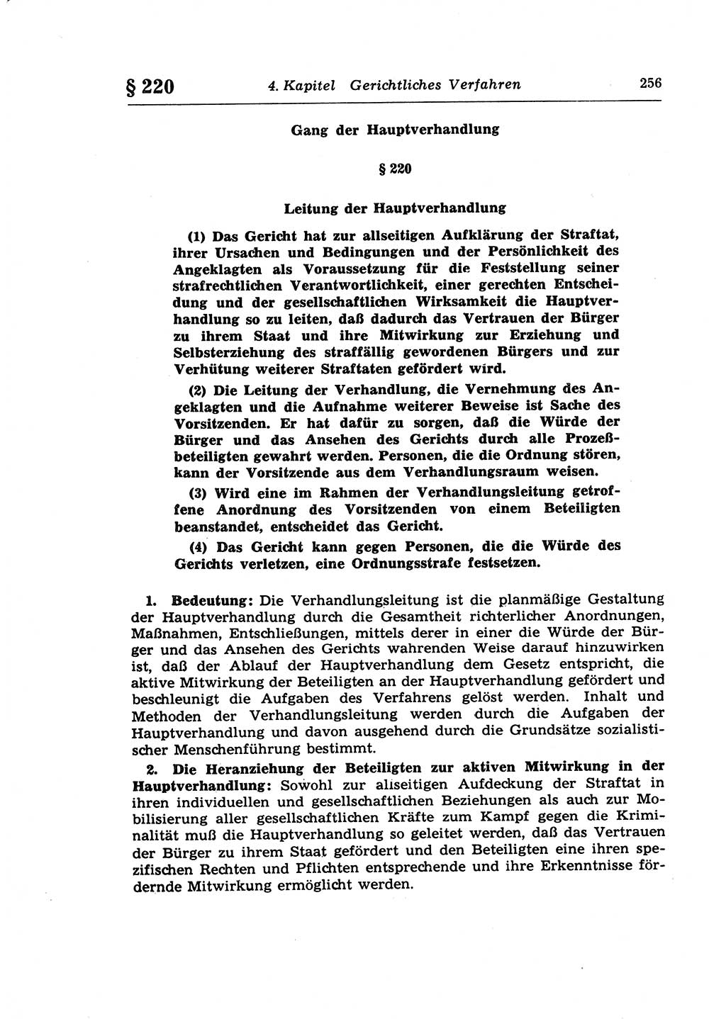 Strafprozeßrecht der DDR (Deutsche Demokratische Republik), Lehrkommentar zur Strafprozeßordnung (StPO) 1968, Seite 256 (Strafprozeßr. DDR Lehrkomm. StPO 19688, S. 256)