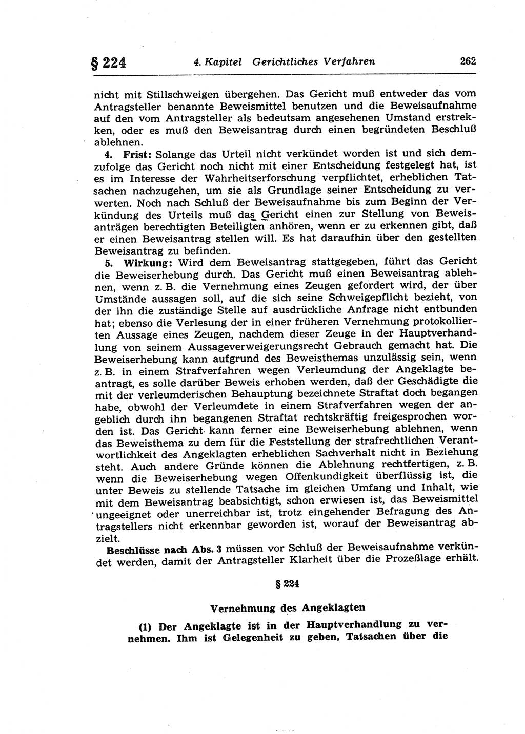 Strafprozeßrecht der DDR (Deutsche Demokratische Republik), Lehrkommentar zur Strafprozeßordnung (StPO) 1968, Seite 262 (Strafprozeßr. DDR Lehrkomm. StPO 19688, S. 262)