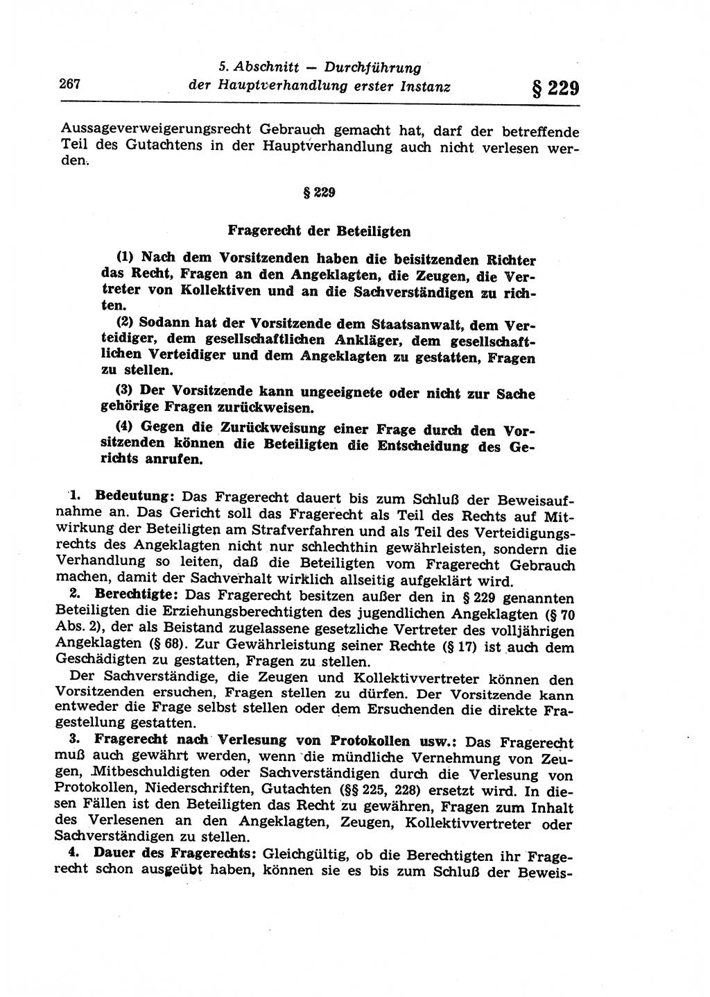 Strafprozeßrecht der DDR (Deutsche Demokratische Republik), Lehrkommentar zur Strafprozeßordnung (StPO) 1968, Seite 267 (Strafprozeßr. DDR Lehrkomm. StPO 19688, S. 267)