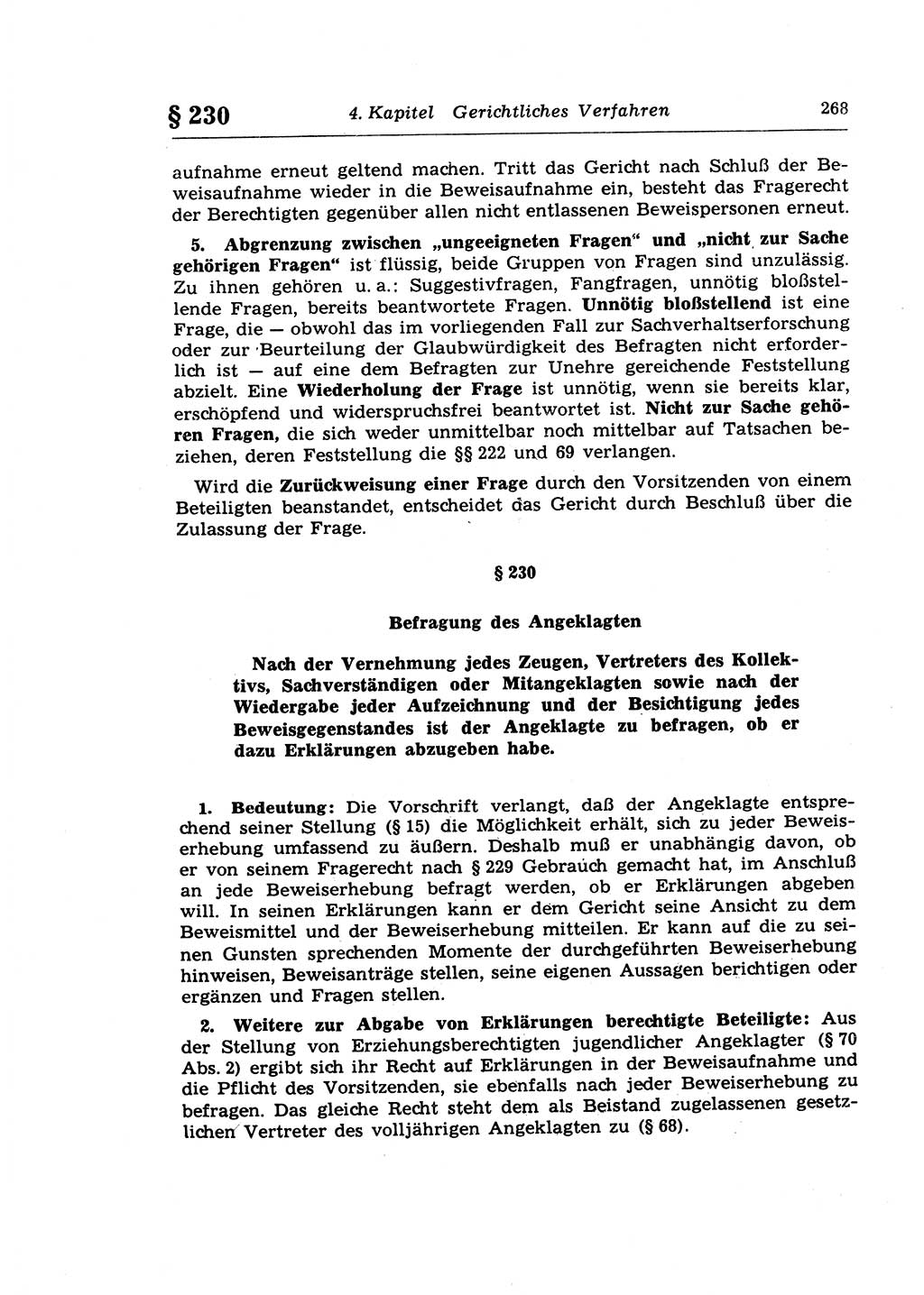 Strafprozeßrecht der DDR (Deutsche Demokratische Republik), Lehrkommentar zur Strafprozeßordnung (StPO) 1968, Seite 268 (Strafprozeßr. DDR Lehrkomm. StPO 19688, S. 268)