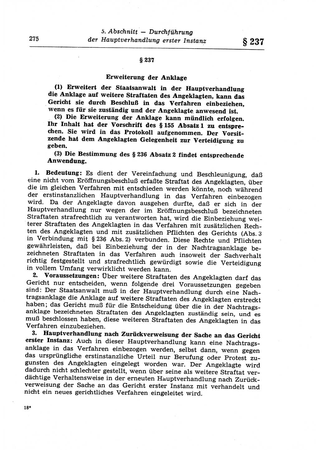 Strafprozeßrecht der DDR (Deutsche Demokratische Republik), Lehrkommentar zur Strafprozeßordnung (StPO) 1968, Seite 275 (Strafprozeßr. DDR Lehrkomm. StPO 19688, S. 275)