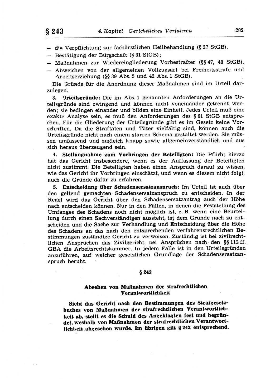 Strafprozeßrecht der DDR (Deutsche Demokratische Republik), Lehrkommentar zur Strafprozeßordnung (StPO) 1968, Seite 282 (Strafprozeßr. DDR Lehrkomm. StPO 19688, S. 282)