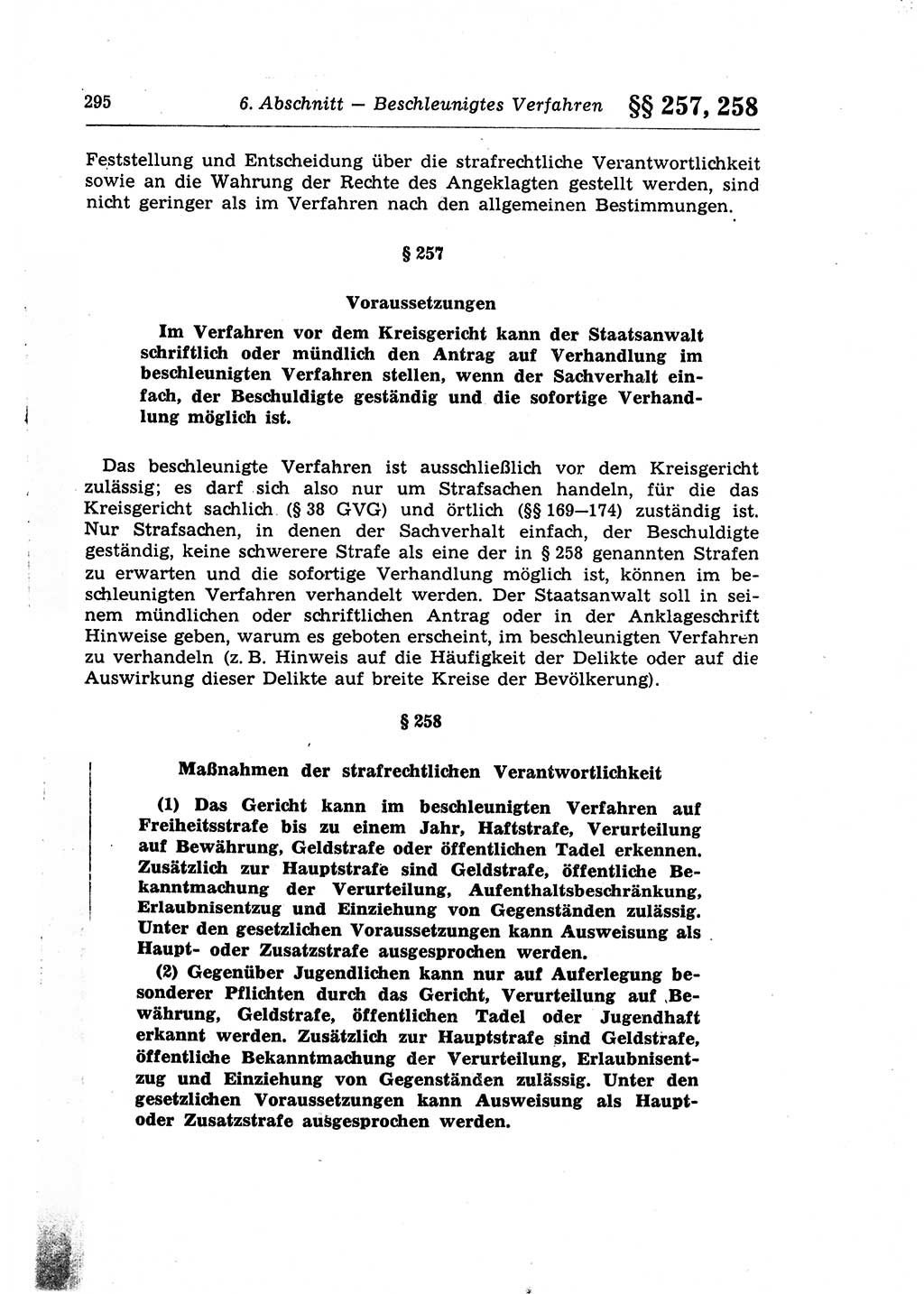 Strafprozeßrecht der DDR (Deutsche Demokratische Republik), Lehrkommentar zur Strafprozeßordnung (StPO) 1968, Seite 295 (Strafprozeßr. DDR Lehrkomm. StPO 19688, S. 295)