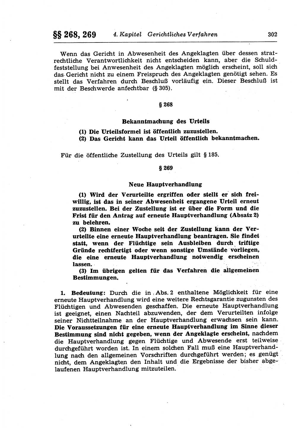 Strafprozeßrecht der DDR (Deutsche Demokratische Republik), Lehrkommentar zur Strafprozeßordnung (StPO) 1968, Seite 302 (Strafprozeßr. DDR Lehrkomm. StPO 19688, S. 302)