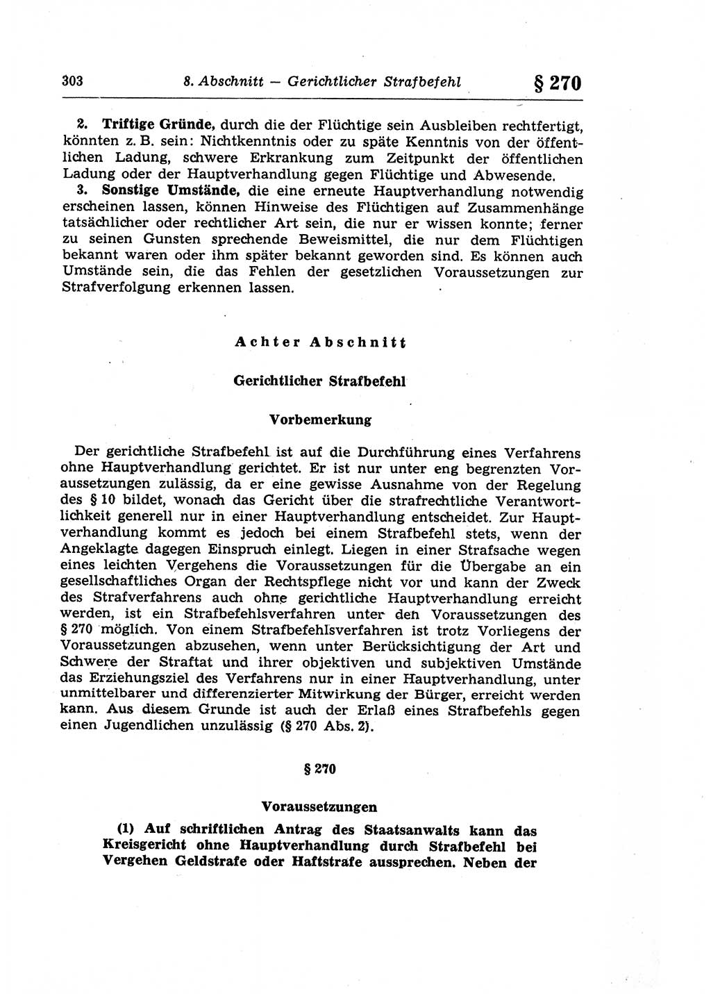 Strafprozeßrecht der DDR (Deutsche Demokratische Republik), Lehrkommentar zur Strafprozeßordnung (StPO) 1968, Seite 303 (Strafprozeßr. DDR Lehrkomm. StPO 19688, S. 303)