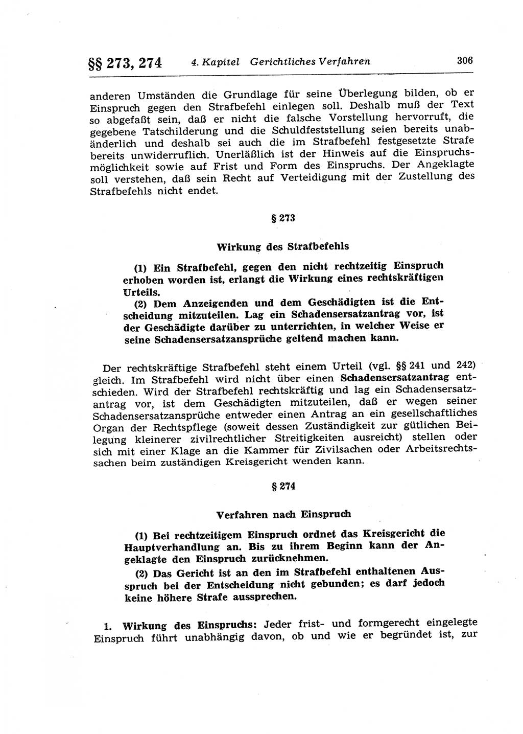 Strafprozeßrecht der DDR (Deutsche Demokratische Republik), Lehrkommentar zur Strafprozeßordnung (StPO) 1968, Seite 306 (Strafprozeßr. DDR Lehrkomm. StPO 19688, S. 306)