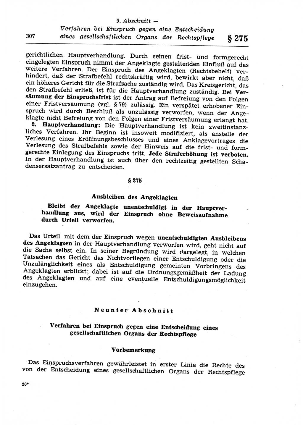 Strafprozeßrecht der DDR (Deutsche Demokratische Republik), Lehrkommentar zur Strafprozeßordnung (StPO) 1968, Seite 307 (Strafprozeßr. DDR Lehrkomm. StPO 19688, S. 307)