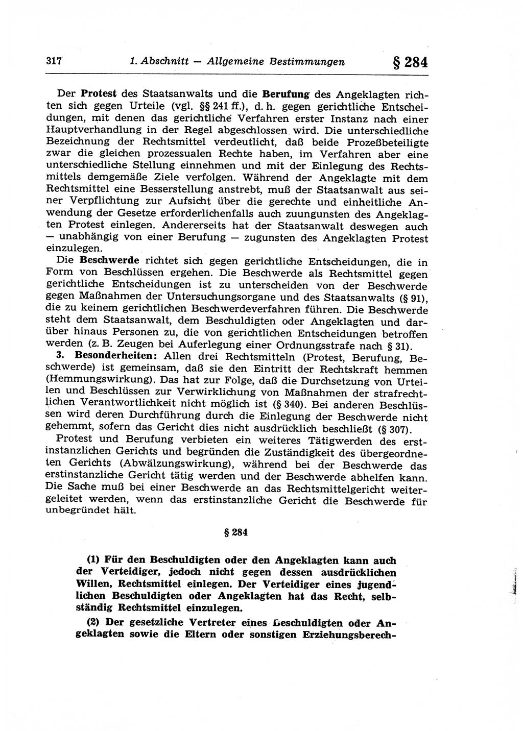 Strafprozeßrecht der DDR (Deutsche Demokratische Republik), Lehrkommentar zur Strafprozeßordnung (StPO) 1968, Seite 317 (Strafprozeßr. DDR Lehrkomm. StPO 19688, S. 317)