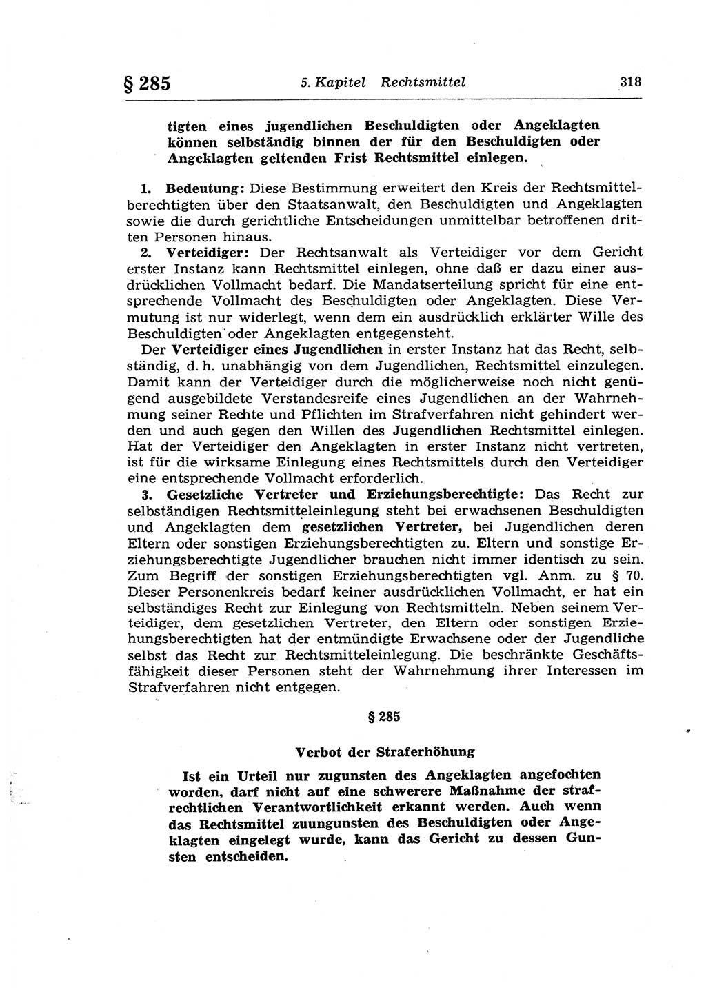 Strafprozeßrecht der DDR (Deutsche Demokratische Republik), Lehrkommentar zur Strafprozeßordnung (StPO) 1968, Seite 318 (Strafprozeßr. DDR Lehrkomm. StPO 19688, S. 318)