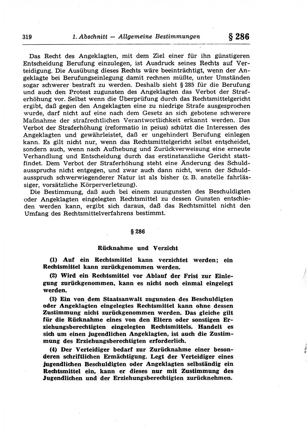 Strafprozeßrecht der DDR (Deutsche Demokratische Republik), Lehrkommentar zur Strafprozeßordnung (StPO) 1968, Seite 319 (Strafprozeßr. DDR Lehrkomm. StPO 19688, S. 319)