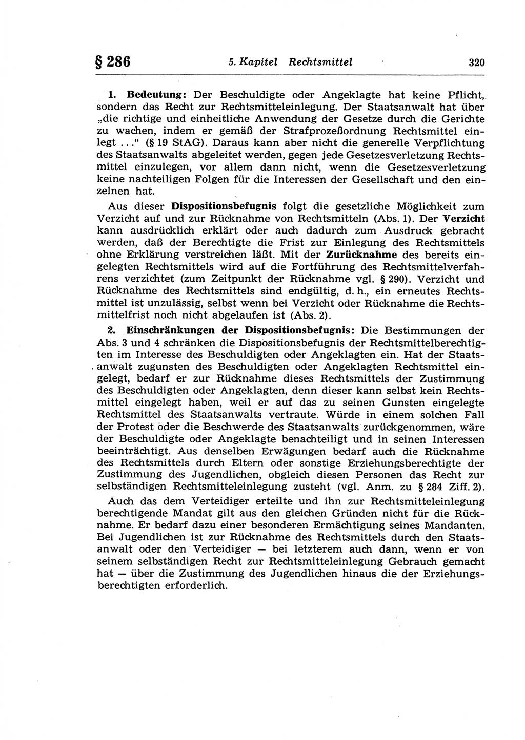Strafprozeßrecht der DDR (Deutsche Demokratische Republik), Lehrkommentar zur Strafprozeßordnung (StPO) 1968, Seite 320 (Strafprozeßr. DDR Lehrkomm. StPO 19688, S. 320)