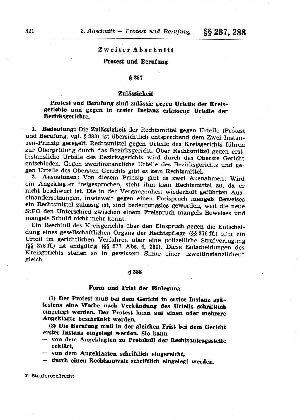 Strafprozeßrecht der DDR (Deutsche Demokratische Republik), Lehrkommentar zur Strafprozeßordnung (StPO) 1968, Seite 321 (Strafprozeßr. DDR Lehrkomm. StPO 19688, S. 321)