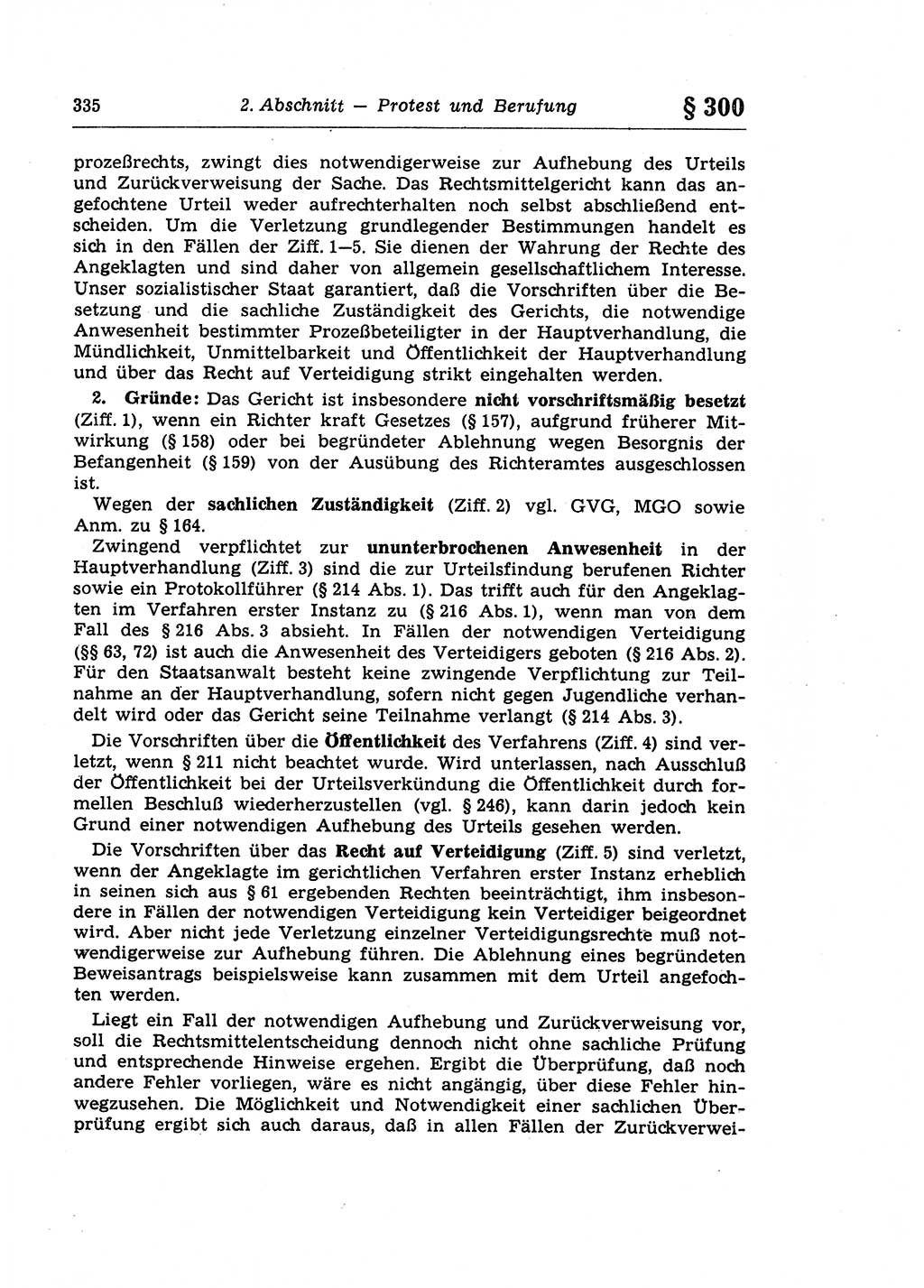 Strafprozeßrecht der DDR (Deutsche Demokratische Republik), Lehrkommentar zur Strafprozeßordnung (StPO) 1968, Seite 335 (Strafprozeßr. DDR Lehrkomm. StPO 19688, S. 335)
