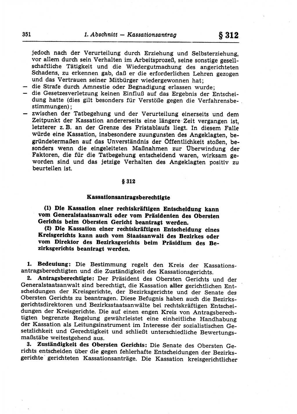 Strafprozeßrecht der DDR (Deutsche Demokratische Republik), Lehrkommentar zur Strafprozeßordnung (StPO) 1968, Seite 351 (Strafprozeßr. DDR Lehrkomm. StPO 19688, S. 351)