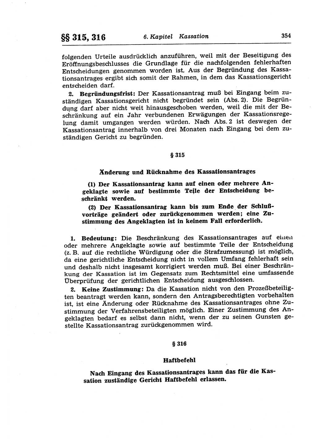 Strafprozeßrecht der DDR (Deutsche Demokratische Republik), Lehrkommentar zur Strafprozeßordnung (StPO) 1968, Seite 354 (Strafprozeßr. DDR Lehrkomm. StPO 19688, S. 354)