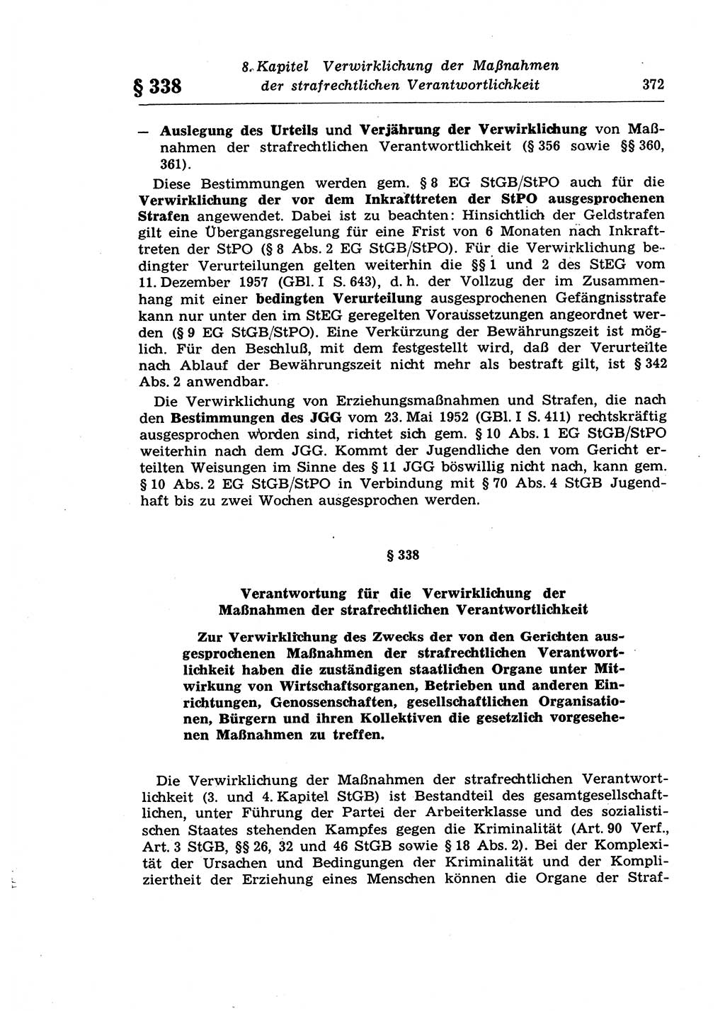 Strafprozeßrecht der DDR (Deutsche Demokratische Republik), Lehrkommentar zur Strafprozeßordnung (StPO) 1968, Seite 372 (Strafprozeßr. DDR Lehrkomm. StPO 19688, S. 372)