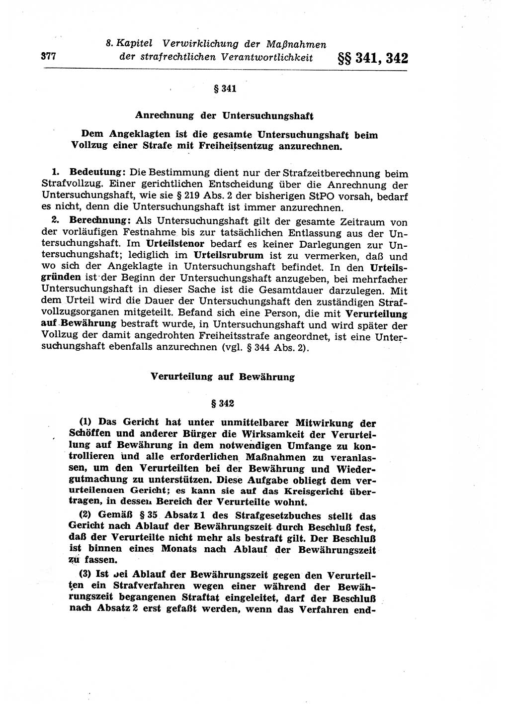 Strafprozeßrecht der DDR (Deutsche Demokratische Republik), Lehrkommentar zur Strafprozeßordnung (StPO) 1968, Seite 377 (Strafprozeßr. DDR Lehrkomm. StPO 19688, S. 377)