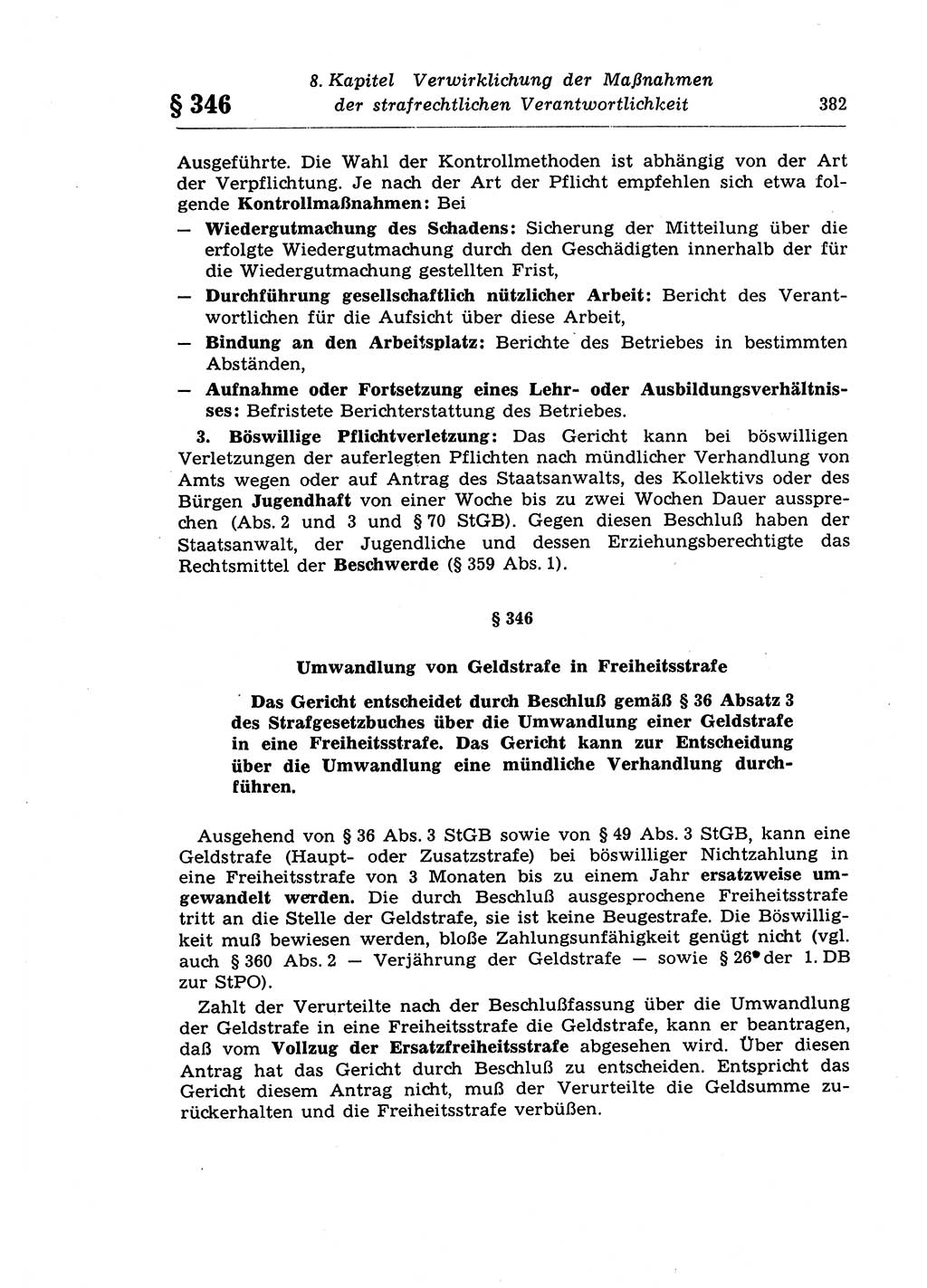 Strafprozeßrecht der DDR (Deutsche Demokratische Republik), Lehrkommentar zur Strafprozeßordnung (StPO) 1968, Seite 382 (Strafprozeßr. DDR Lehrkomm. StPO 19688, S. 382)