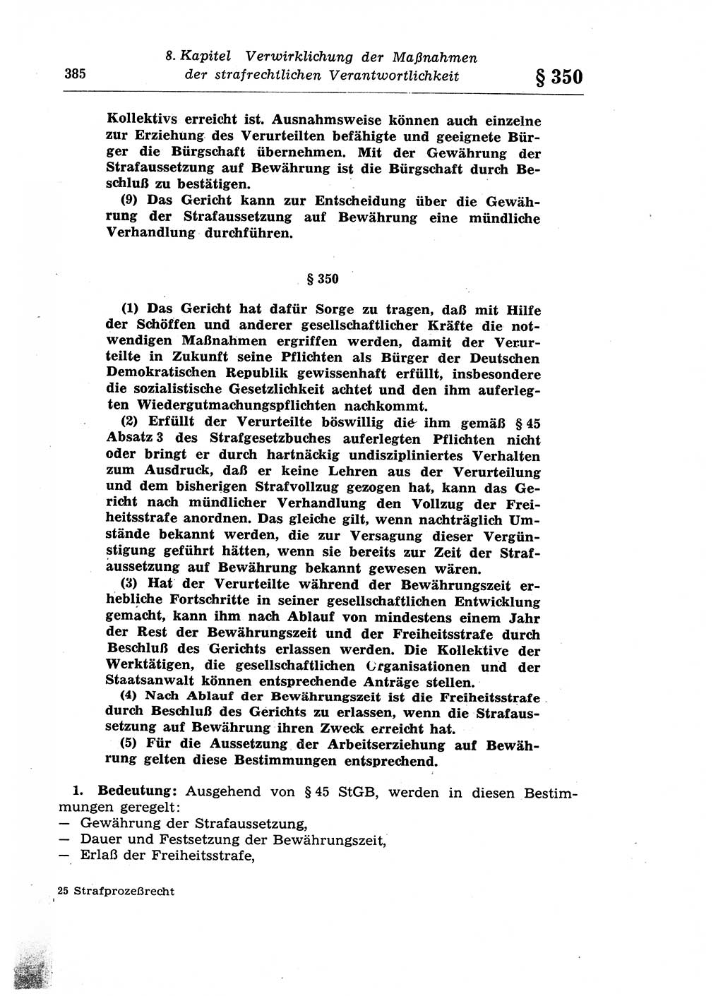 Strafprozeßrecht der DDR (Deutsche Demokratische Republik), Lehrkommentar zur Strafprozeßordnung (StPO) 1968, Seite 385 (Strafprozeßr. DDR Lehrkomm. StPO 19688, S. 385)