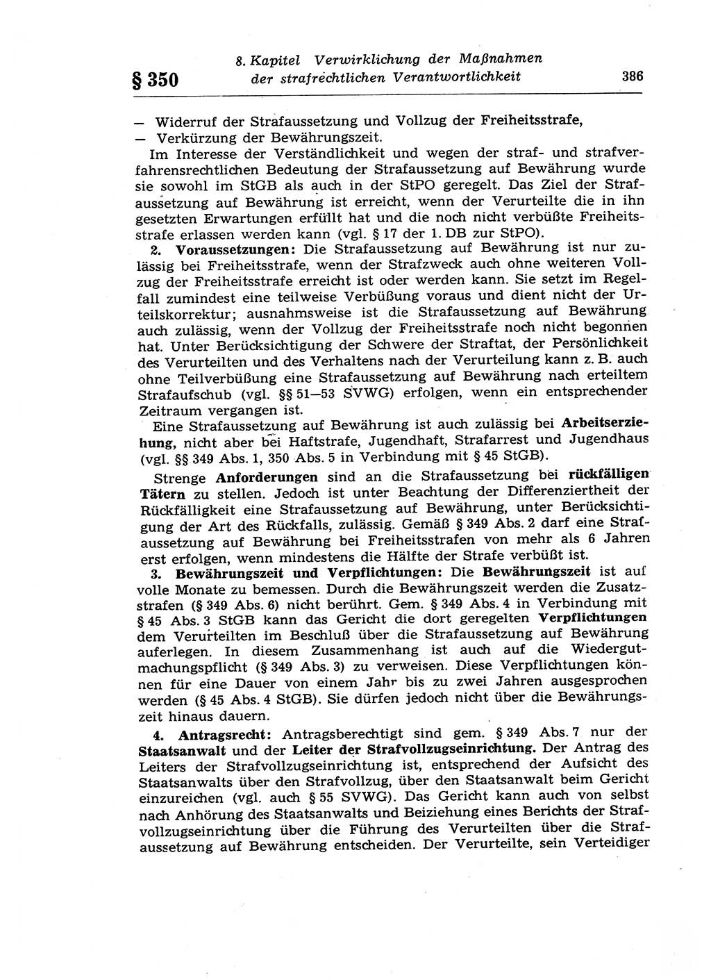 Strafprozeßrecht der DDR (Deutsche Demokratische Republik), Lehrkommentar zur Strafprozeßordnung (StPO) 1968, Seite 386 (Strafprozeßr. DDR Lehrkomm. StPO 19688, S. 386)