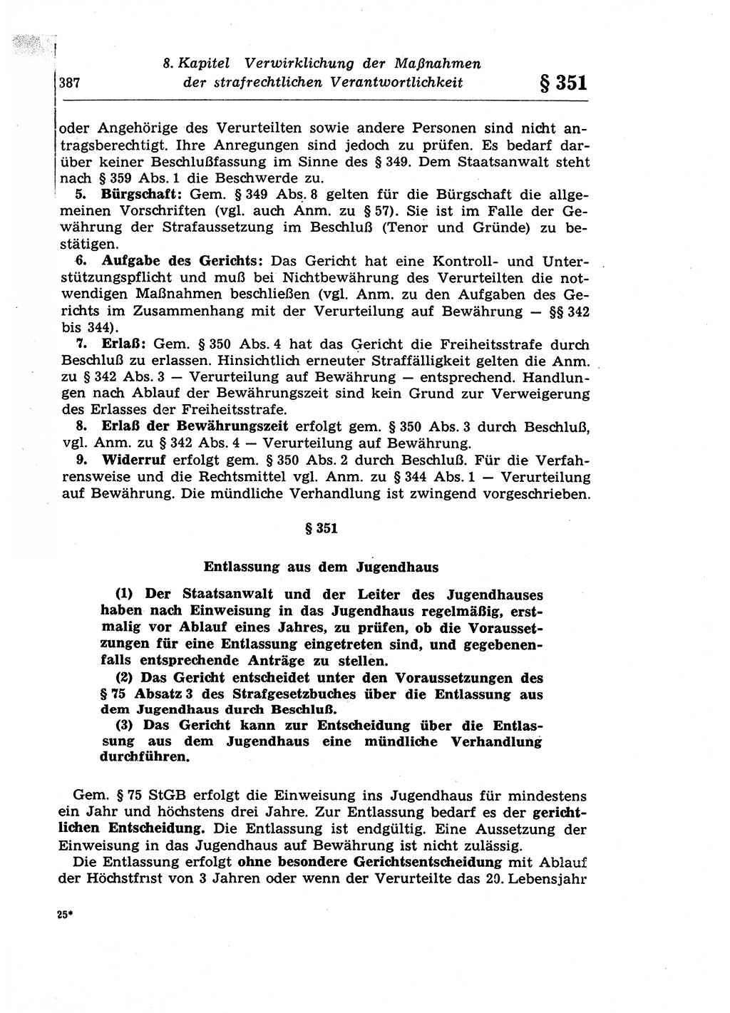 Strafprozeßrecht der DDR (Deutsche Demokratische Republik), Lehrkommentar zur Strafprozeßordnung (StPO) 1968, Seite 387 (Strafprozeßr. DDR Lehrkomm. StPO 19688, S. 387)