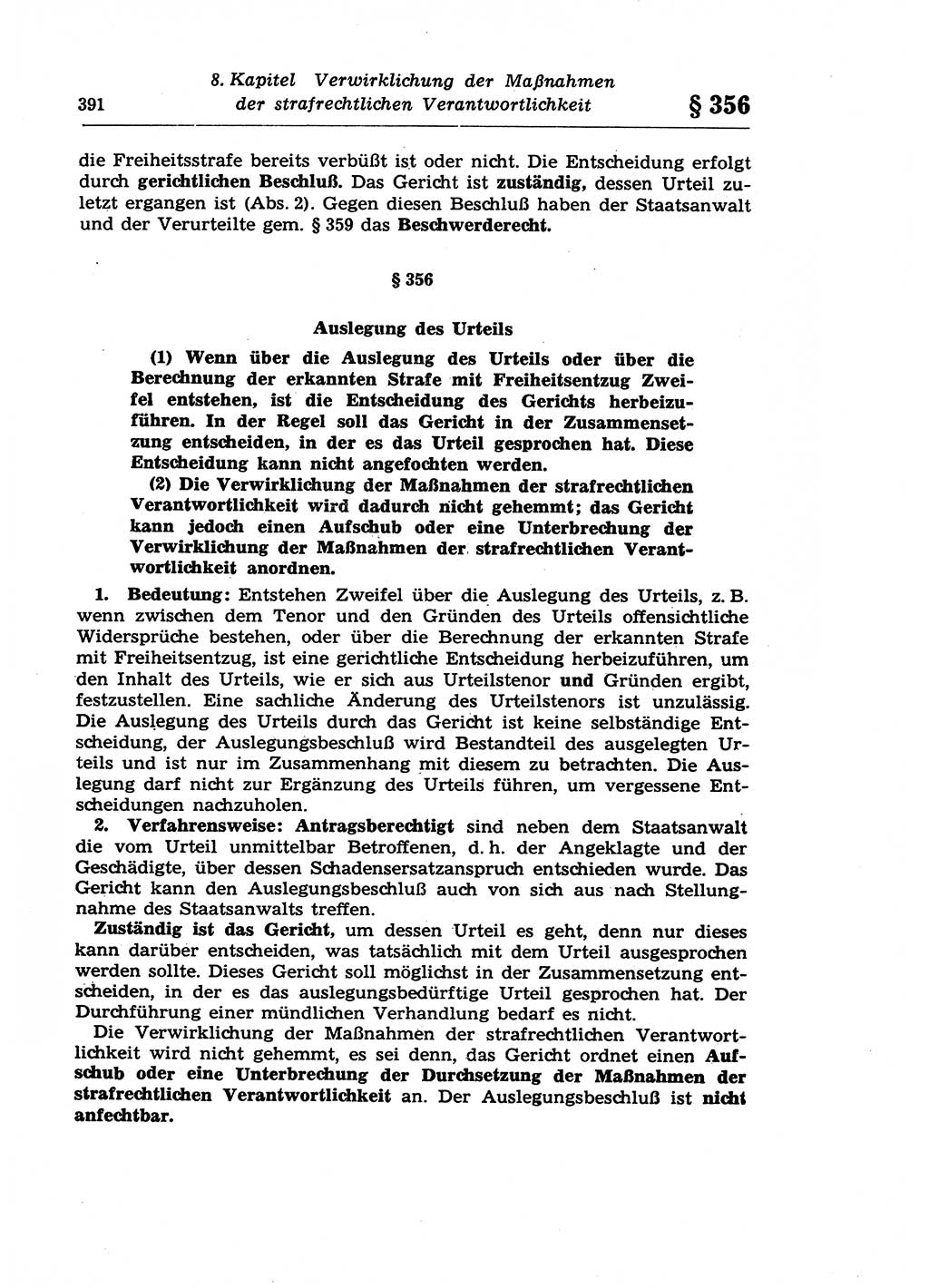 Strafprozeßrecht der DDR (Deutsche Demokratische Republik), Lehrkommentar zur Strafprozeßordnung (StPO) 1968, Seite 391 (Strafprozeßr. DDR Lehrkomm. StPO 19688, S. 391)
