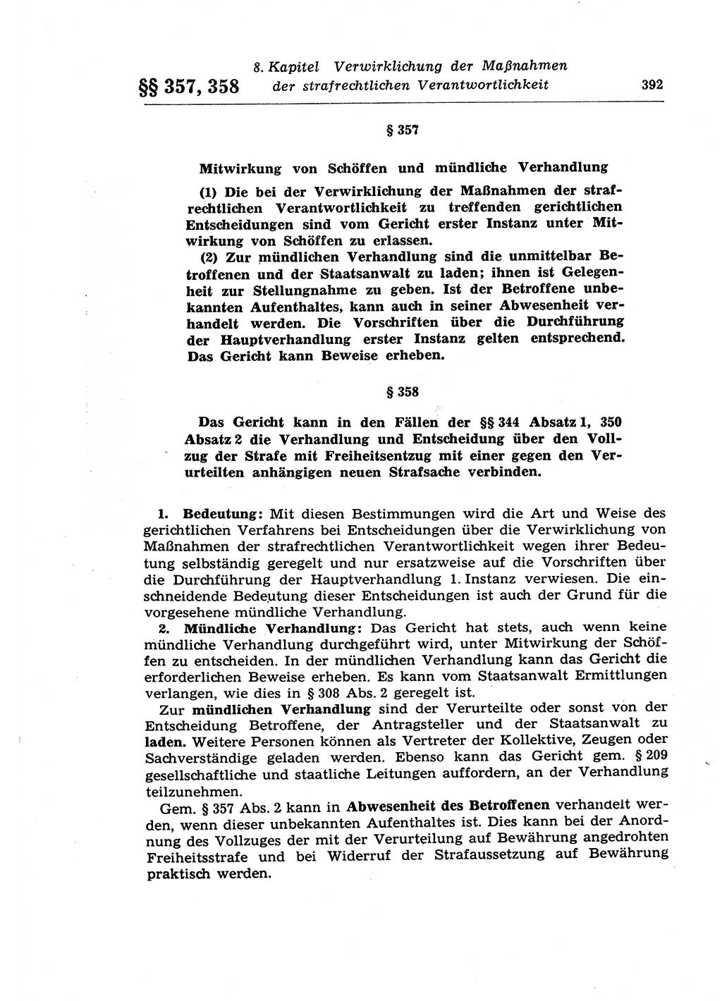 Strafprozeßrecht der DDR (Deutsche Demokratische Republik), Lehrkommentar zur Strafprozeßordnung (StPO) 1968, Seite 392 (Strafprozeßr. DDR Lehrkomm. StPO 19688, S. 392)