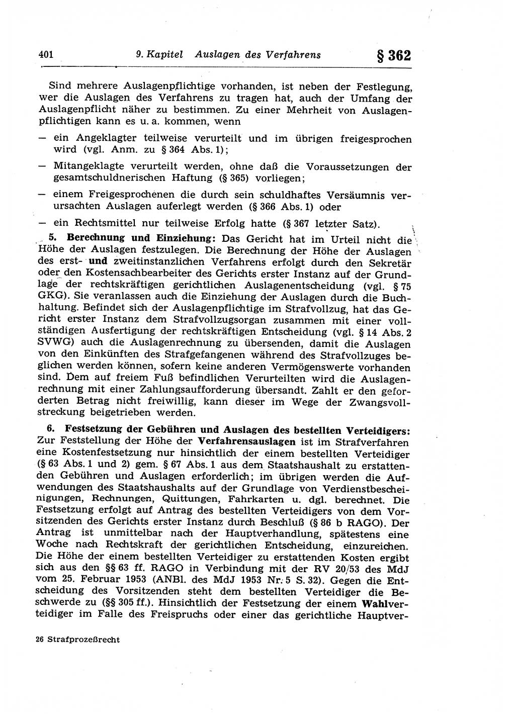 Strafprozeßrecht der DDR (Deutsche Demokratische Republik), Lehrkommentar zur Strafprozeßordnung (StPO) 1968, Seite 401 (Strafprozeßr. DDR Lehrkomm. StPO 19688, S. 401)