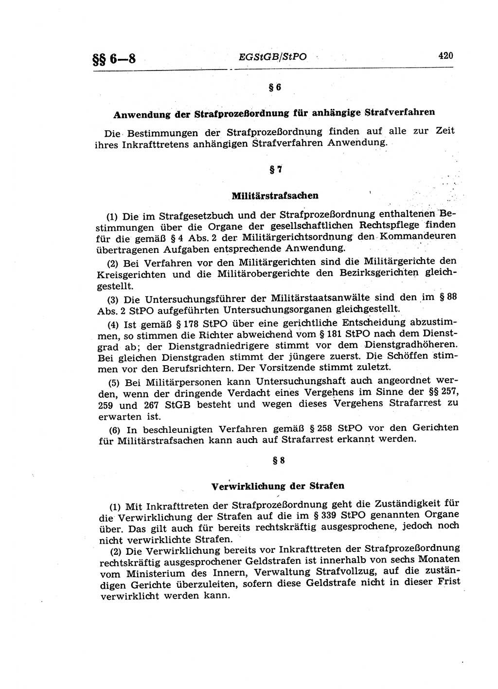 Strafprozeßrecht der DDR (Deutsche Demokratische Republik), Lehrkommentar zur Strafprozeßordnung (StPO) 1968, Seite 420 (Strafprozeßr. DDR Lehrkomm. StPO 19688, S. 420)