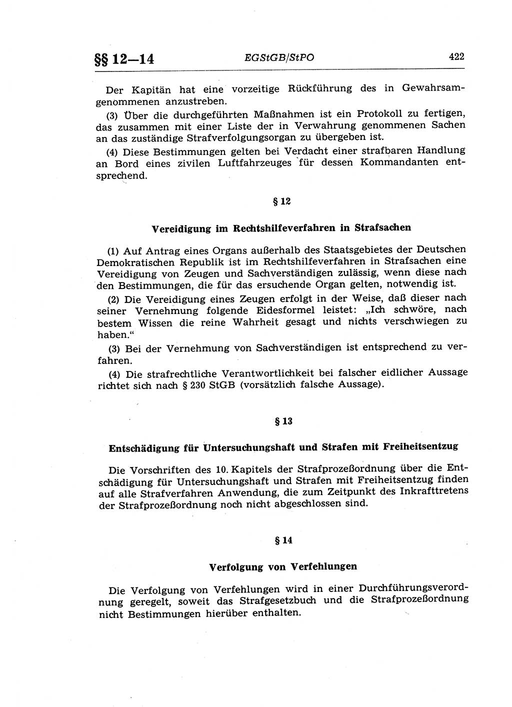 Strafprozeßrecht der DDR (Deutsche Demokratische Republik), Lehrkommentar zur Strafprozeßordnung (StPO) 1968, Seite 422 (Strafprozeßr. DDR Lehrkomm. StPO 19688, S. 422)