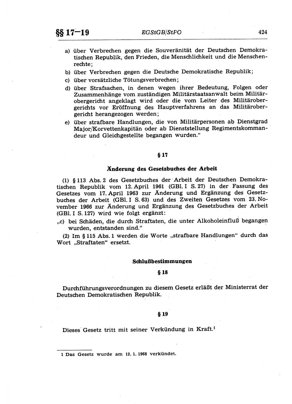 Strafprozeßrecht der DDR (Deutsche Demokratische Republik), Lehrkommentar zur Strafprozeßordnung (StPO) 1968, Seite 424 (Strafprozeßr. DDR Lehrkomm. StPO 19688, S. 424)