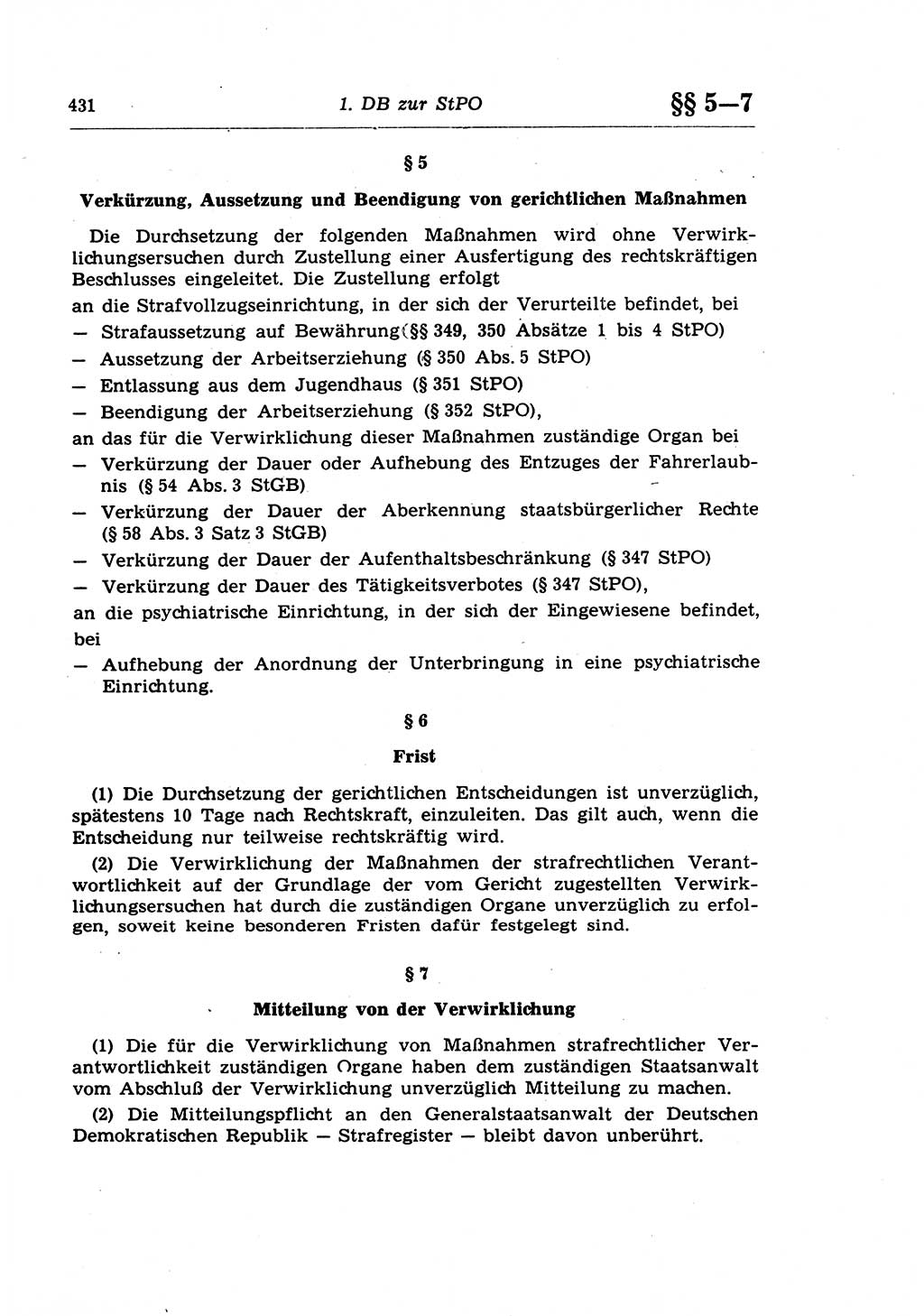 Strafprozeßrecht der DDR (Deutsche Demokratische Republik), Lehrkommentar zur Strafprozeßordnung (StPO) 1968, Seite 431 (Strafprozeßr. DDR Lehrkomm. StPO 19688, S. 431)