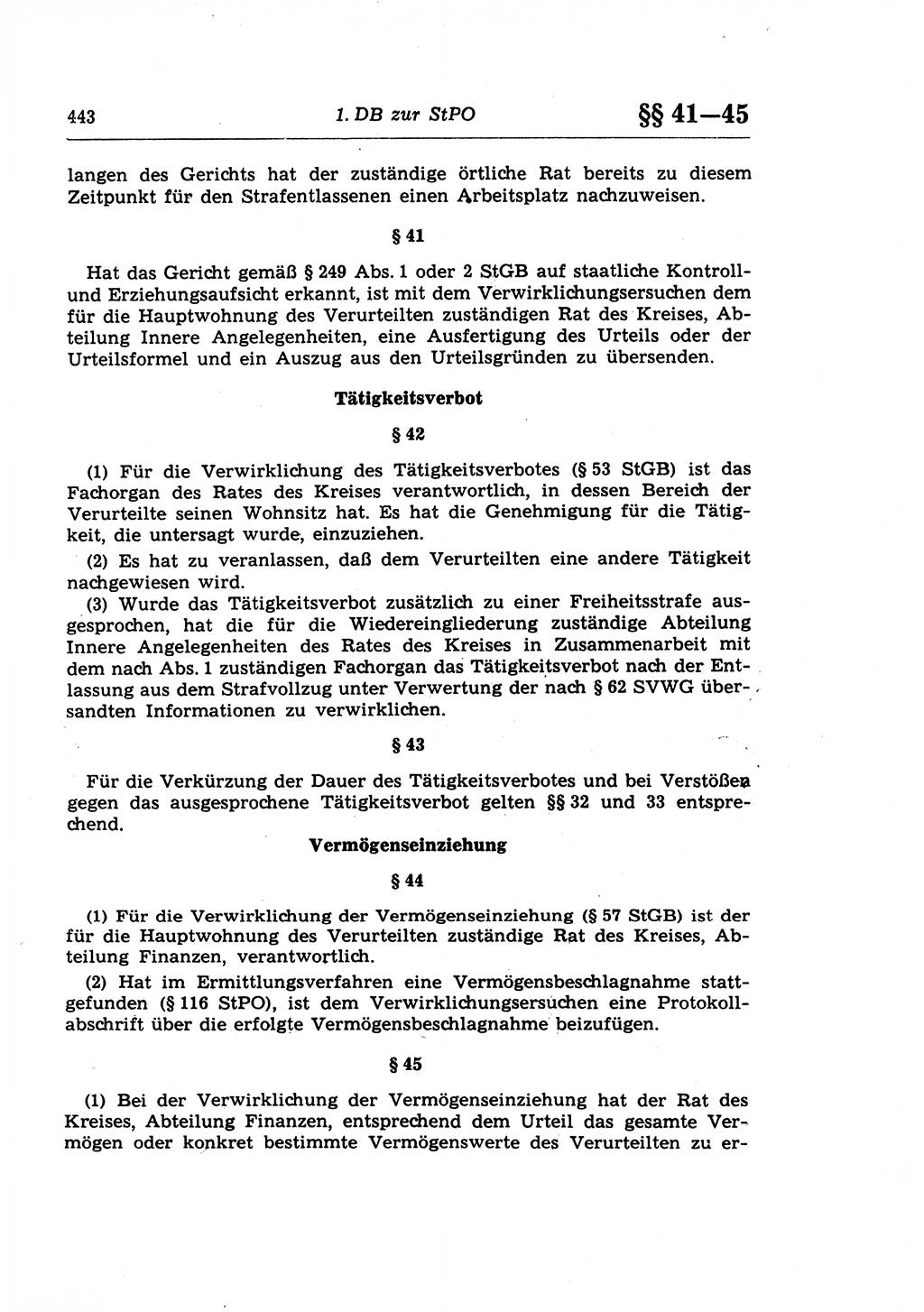 Strafprozeßrecht der DDR (Deutsche Demokratische Republik), Lehrkommentar zur Strafprozeßordnung (StPO) 1968, Seite 443 (Strafprozeßr. DDR Lehrkomm. StPO 19688, S. 443)
