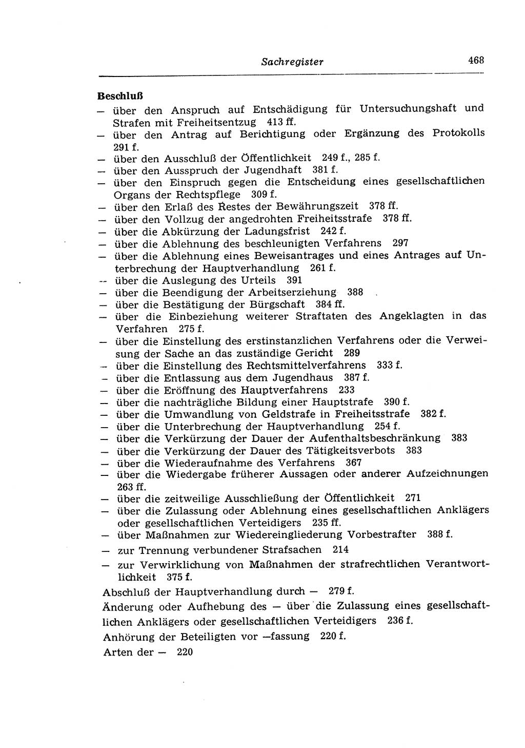 Strafprozeßrecht der DDR (Deutsche Demokratische Republik), Lehrkommentar zur Strafprozeßordnung (StPO) 1968, Seite 468 (Strafprozeßr. DDR Lehrkomm. StPO 19688, S. 468)