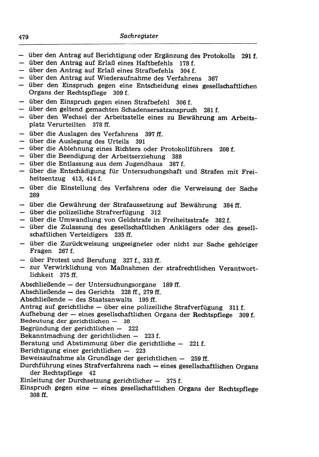 Strafprozeßrecht der DDR (Deutsche Demokratische Republik), Lehrkommentar zur Strafprozeßordnung (StPO) 1968, Seite 479 (Strafprozeßr. DDR Lehrkomm. StPO 19688, S. 479)