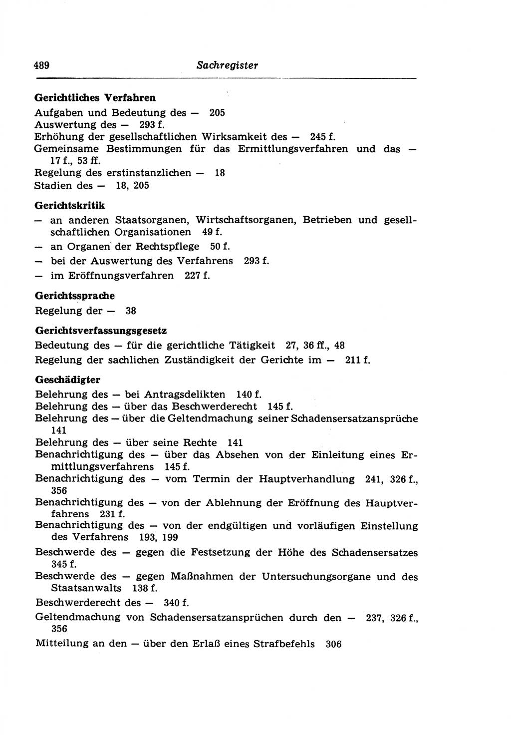 Strafprozeßrecht der DDR (Deutsche Demokratische Republik), Lehrkommentar zur Strafprozeßordnung (StPO) 1968, Seite 489 (Strafprozeßr. DDR Lehrkomm. StPO 19688, S. 489)