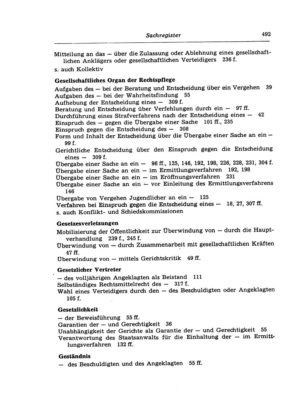 Strafprozeßrecht der DDR (Deutsche Demokratische Republik), Lehrkommentar zur Strafprozeßordnung (StPO) 1968, Seite 492 (Strafprozeßr. DDR Lehrkomm. StPO 19688, S. 492)