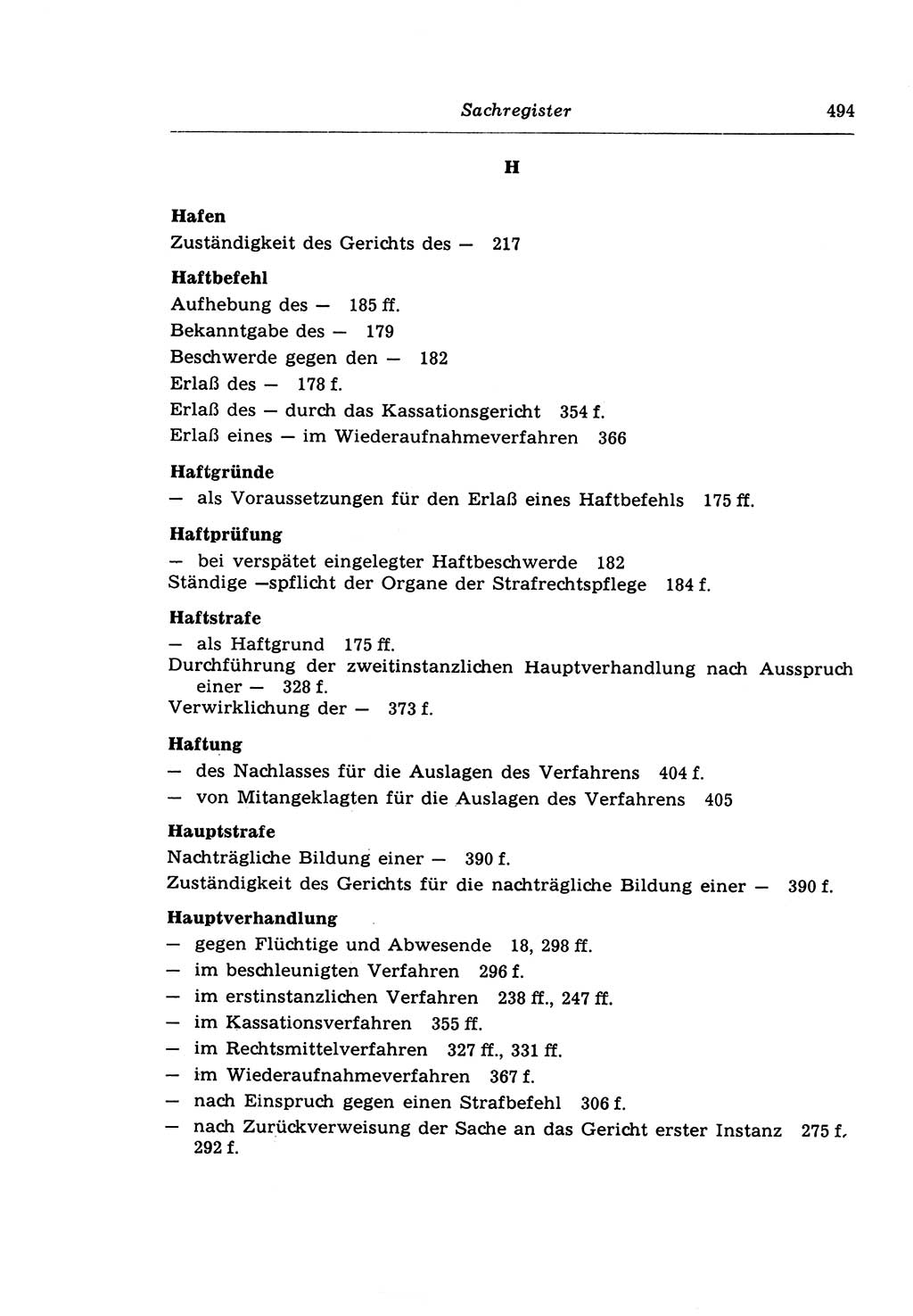 Strafprozeßrecht der DDR (Deutsche Demokratische Republik), Lehrkommentar zur Strafprozeßordnung (StPO) 1968, Seite 494 (Strafprozeßr. DDR Lehrkomm. StPO 19688, S. 494)