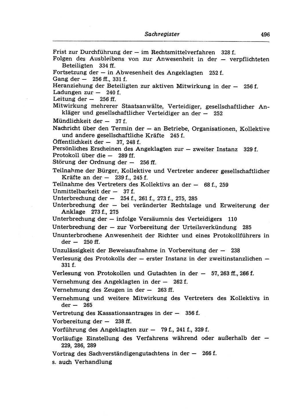 Strafprozeßrecht der DDR (Deutsche Demokratische Republik), Lehrkommentar zur Strafprozeßordnung (StPO) 1968, Seite 496 (Strafprozeßr. DDR Lehrkomm. StPO 19688, S. 496)