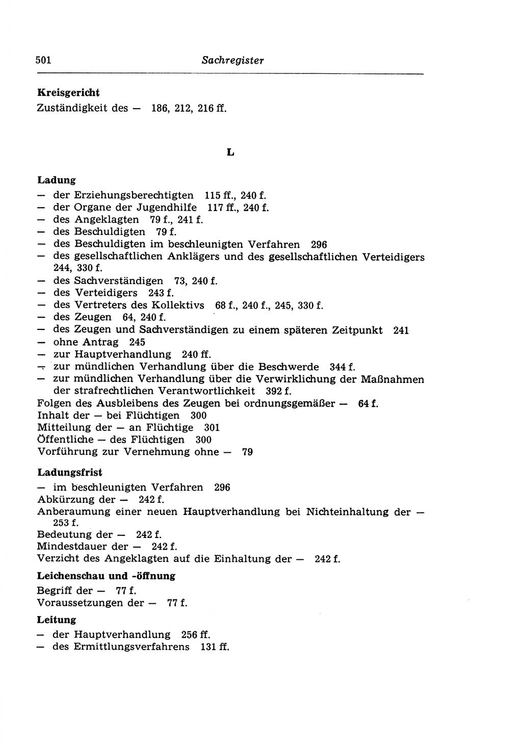 Strafprozeßrecht der DDR (Deutsche Demokratische Republik), Lehrkommentar zur Strafprozeßordnung (StPO) 1968, Seite 501 (Strafprozeßr. DDR Lehrkomm. StPO 19688, S. 501)