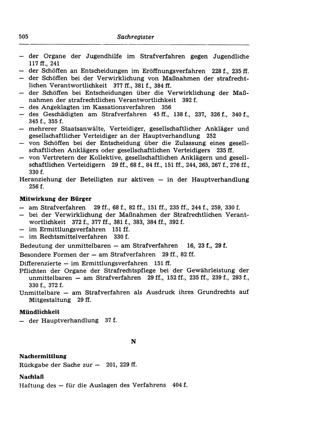 Strafprozeßrecht der DDR (Deutsche Demokratische Republik), Lehrkommentar zur Strafprozeßordnung (StPO) 1968, Seite 505 (Strafprozeßr. DDR Lehrkomm. StPO 19688, S. 505)