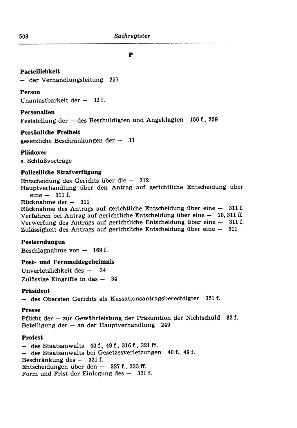 Strafprozeßrecht der DDR (Deutsche Demokratische Republik), Lehrkommentar zur Strafprozeßordnung (StPO) 1968, Seite 509 (Strafprozeßr. DDR Lehrkomm. StPO 19688, S. 509)